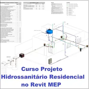 Capa: Projetar Bim Projeto Hidrossanitário Aguá Fria e Esgoto no Revit MEP – Willian Alves de Oliveira