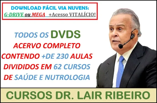 Capa: Cursos Dr Lair Ribeiro Coletânea Completa, Todos os cursos e Dvd’s