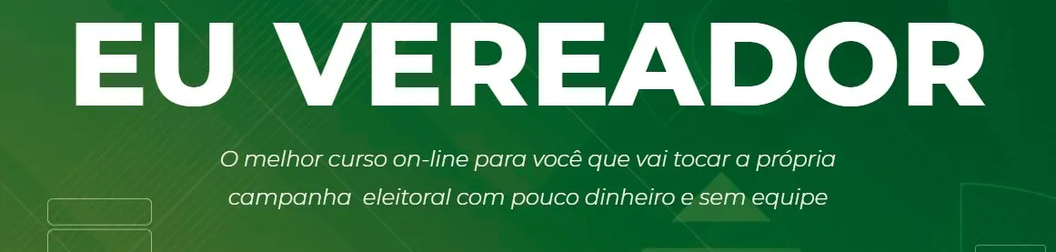 Capa: Eu Vereador – Curso on-line para candidatos a vereador