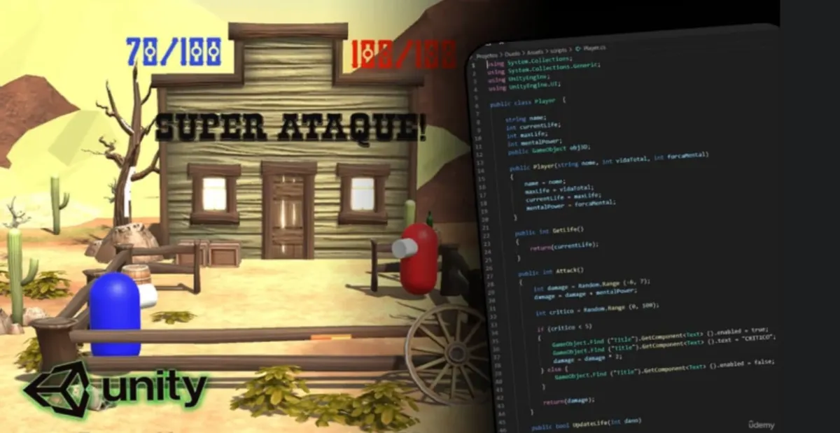 Capa: ▶️ Programação na Unity: Domine o código C# do seu game ◀️