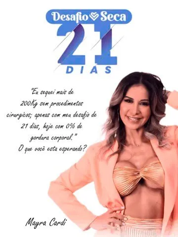 Capa: Desafio Seca 21 Dias – Mayra Cardi